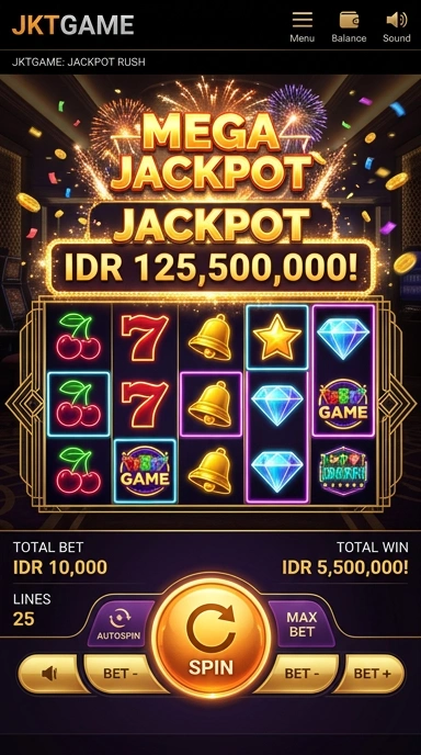 Tampilan aplikasi jktgame yang bersih dan sederhana.